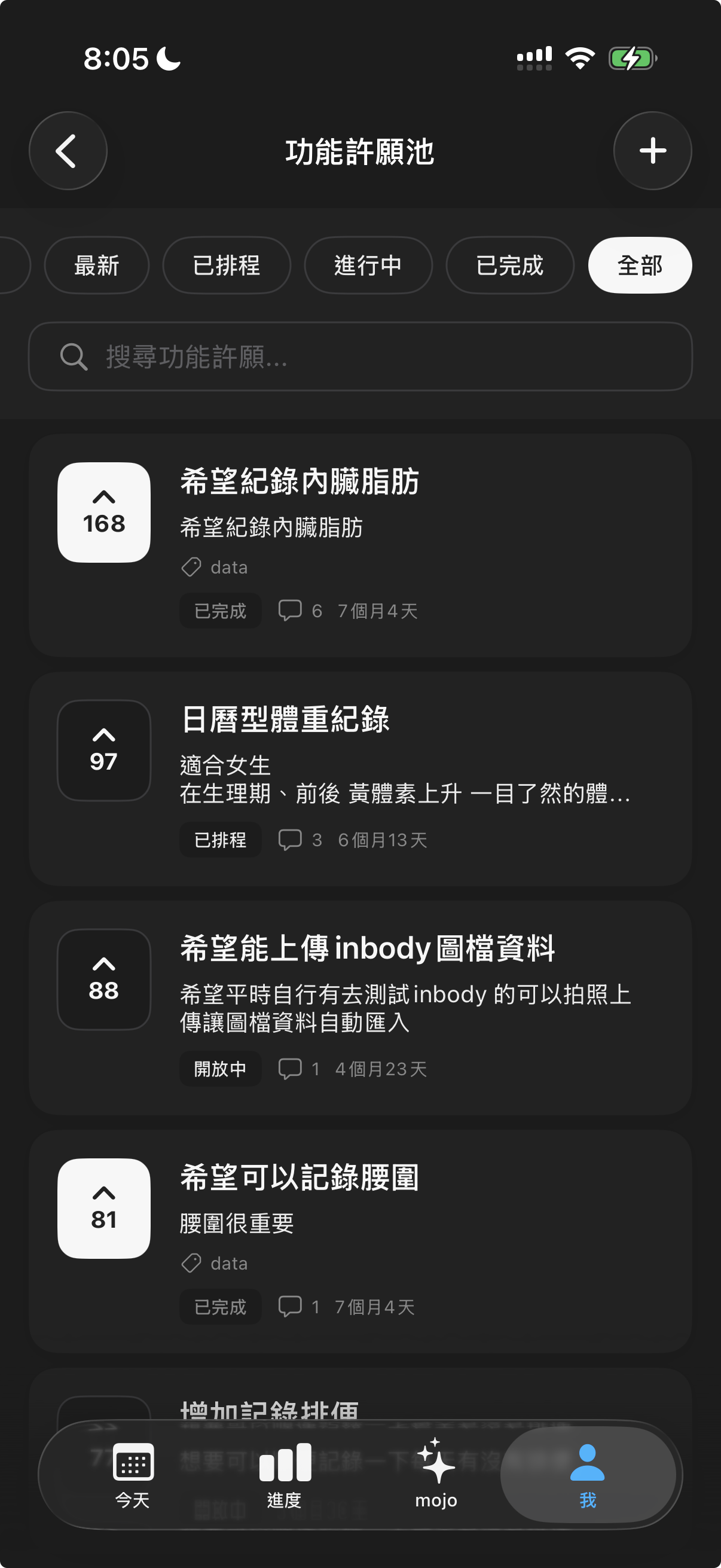 功能許願池投票列表