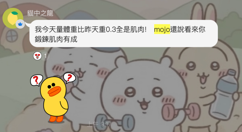 使用者分享 mojo 的肌肉分析回饋